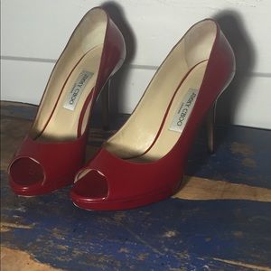 Red Patent Leather Jimmy Choo Pumps